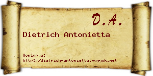 Dietrich Antonietta névjegykártya